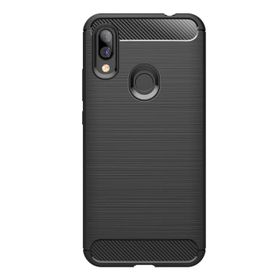 Microcase Xiaomi Redmi Y3 Brushed Carbon Fiber Siyah Silikon Kılıf