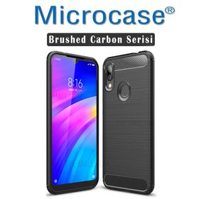 Microcase Xiaomi Redmi Y3 Brushed Carbon Fiber Siyah Silikon Kılıf