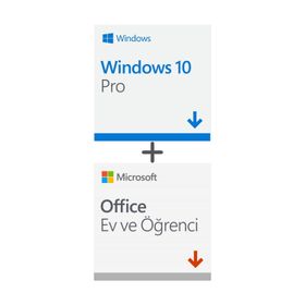 Microsoft Windows 10 Pro OEM ve Microsoft Office 2019 Ev ve Öğrenci Lisans