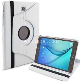 Microsonic 360 Rotating Samsung Galaxy Tab A 8.0'' T350 Beyaz Deri Tablet Kılıfı