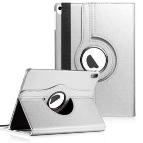 Microsonic 360 Rotating Stand Deri iPad 5 Gümüş Kılıf