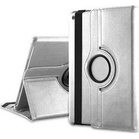 Microsonic 360 Rotating Stand Deri iPad Air 2 Gümüş Kılıf