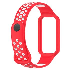 Microsonic Amazfit Band 7 Rainbow Sport Band Kırmızı Beyaz Kordon