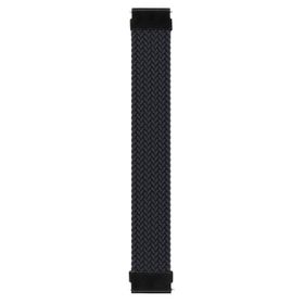 Microsonic Amazfit GTR 2E 47 mm Medium 155 mm Braided Solo Loop Band Siyah Kordon