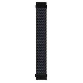 Microsonic Amazfit GTR 2E 47 mm Medium 155 mm Braided Solo Loop Band Siyah Kordon