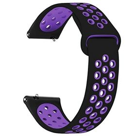 Microsonic Amazfit GTS 2 42 mm Rainbow Sport Band Siyah Mor Kordon