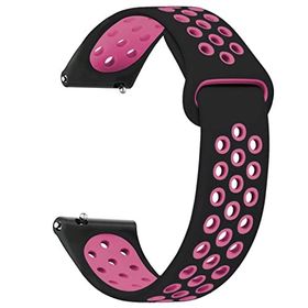 Microsonic Amazfit GTS 2 Mini 40 mm Siyah Pembe Rainbow Sport Band Kordon