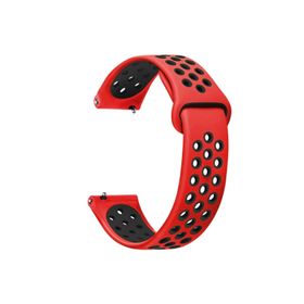 Microsonic Amazfit GTS 2E 42 mm Siyah Kırmızı Rainbow Sport Band Kordon
