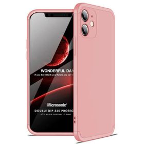 Microsonic Apple 12 Mini Kılıf Double Dip 360 Protective Rose Gold Cep Telefonu Kılıfı