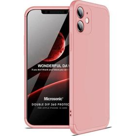 Microsonic Apple 12 Mini Kılıf Double Dip 360 Protective Rose Gold Cep Telefonu Kılıfı