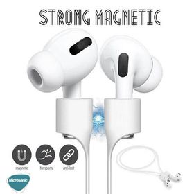 Microsonic Apple Airpods Pro Manyetik Beyaz Mıknatıslı Kulaklık İpi