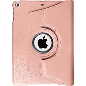 Microsonic Apple iPad 9.7 2018 A1893-A1954 360 Dönerli Stand Deri Rose Gold Kılıf