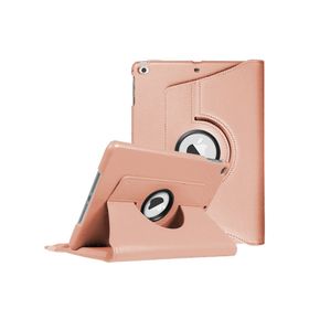Microsonic Apple iPad 9.7 2018 A1893-A1954 360 Dönerli Stand Deri Rose Gold Kılıf