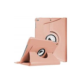 Microsonic Apple iPad 9.7 2018 A1893-A1954 360 Dönerli Stand Deri Rose Gold Kılıf