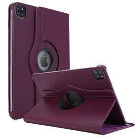 Microsonic Apple Ipad Pro 12.9" 2020 4.Nesil A2229-A2069-A2232 360 Rotating Stand Deri Mor Kılıf
