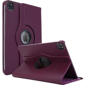 Microsonic Apple Ipad Pro 12.9" 2020 4.Nesil A2229-A2069-A2232 360 Rotating Stand Deri Mor Kılıf