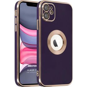 Microsonic Apple iPhone 11 Flash Stamp Koyu Mor Cep Telefonu Kılıfı