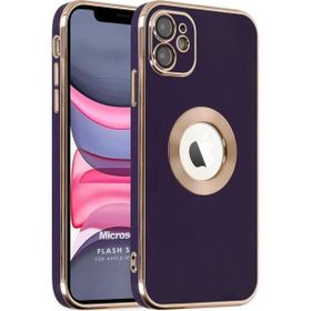 Microsonic Apple iPhone 11 Flash Stamp Koyu Mor Cep Telefonu Kılıfı