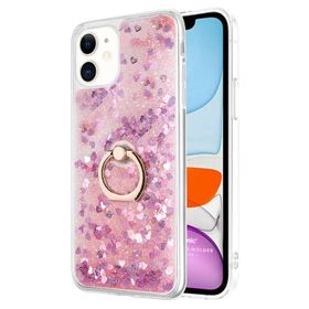 Microsonic Apple iPhone 11 Glitter Liquid Holder Şeffaf Mor Cep Telefonu Kılıfı