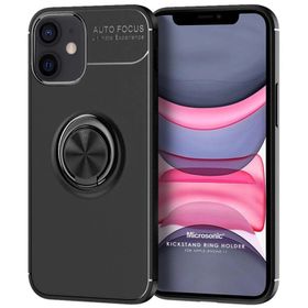 Microsonic Apple iPhone 11 Kickstand Ring Holder Siyah Cep Telefonu Kılıfı