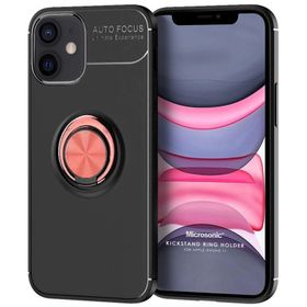 Microsonic Apple iPhone 11 Kickstand Ring Holder Siyah Cep Telefonu Kılıfı