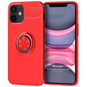 Microsonic Apple iPhone 11 Kickstand Ring Holder Siyah Cep Telefonu Kılıfı