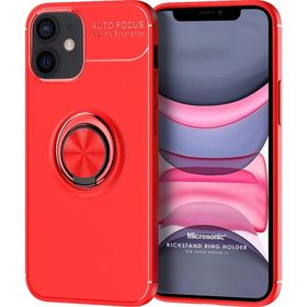 Microsonic Apple iPhone 11 Kickstand Ring Holder Siyah Cep Telefonu Kılıfı