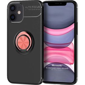 Microsonic Apple iPhone 11 Kickstand Ring Holder Siyah Cep Telefonu Kılıfı