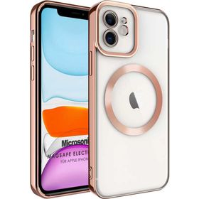 Microsonic Apple iPhone 11 Magsafe Luxury Electroplate Rose Gold Cep Telefonu Kılıfı