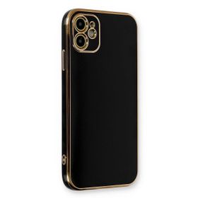 Microsonic Apple iPhone 11 Olive Plated Siyah Cep Telefonu Kılıfı