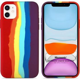 Microsonic Apple iPhone 11 Painted Rainbow Pattern Çok Renkli Cep Telefonu Kılıfı