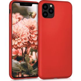Microsonic Apple iPhone 11 Pro Max 6.5 inç Mat Kırmızı Silikon Cep Telefonu Kılıfı