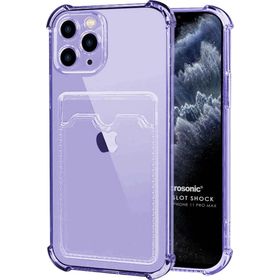 Microsonic Apple iPhone 11 Pro Max Card Slot Shock Lila Cep Telefonu Kılıfı