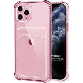Microsonic Apple iPhone 11 Pro Max Card Slot Shock Pembe Cep Telefonu Kılıfı