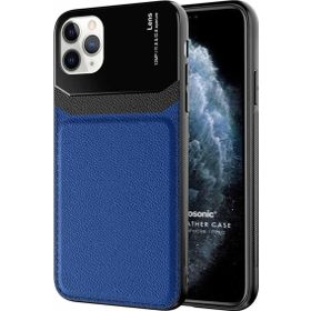 Microsonic Apple iPhone 11 Pro Uniq Leather Lacivert Cep Telefonu Kılıfı