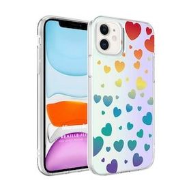 Microsonic Apple iPhone 12 Braille Feel Desenli Heart Cep Telefonu Kılıfı