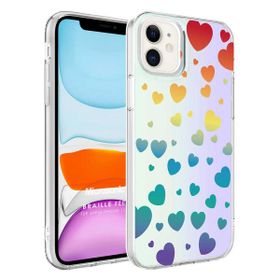Microsonic Apple iPhone 12 Braille Feel Desenli Heart Cep Telefonu Kılıfı