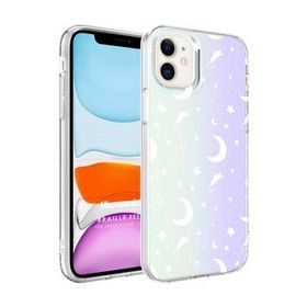 Microsonic Apple iPhone 12 Braille Feel Desenli Moon Cep Telefonu Kılıfı