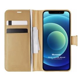 Microsonic Apple iPhone 12 Delux Leather Wallet Kılıf