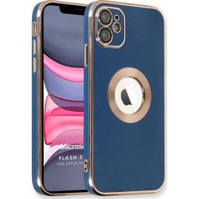 Microsonic Apple iPhone 12 Flash Stamp Lacivert Cep Telefonu Kılıfı