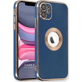 Microsonic Apple iPhone 12 Flash Stamp Lacivert Cep Telefonu Kılıfı