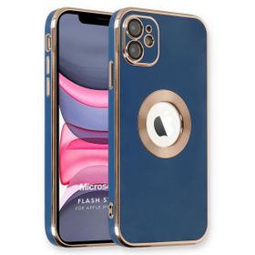 Microsonic Apple iPhone 12 Flash Stamp Lacivert Cep Telefonu Kılıfı