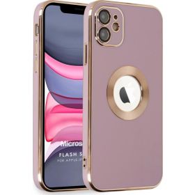 Microsonic Apple iPhone 12 Flash Stamp Pembe Cep Telefonu Kılıfı