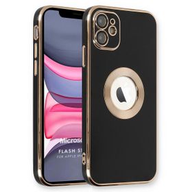 Microsonic Apple iPhone 12 Flash Stamp Siyah Cep Telefonu Kılıfı