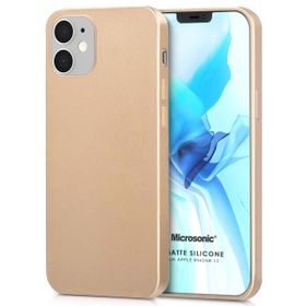 Microsonic Apple iPhone 12 Gold Matte Silicone Cep Telefonu Kılıfı