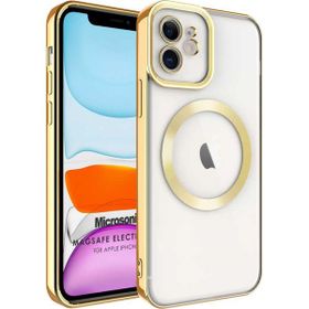 Microsonic Apple iPhone 12 Magsafe Luxury Electroplate Gold Cep Telefonu Kılıfı