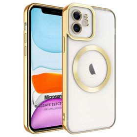 Microsonic Apple iPhone 12 Magsafe Luxury Electroplate Gold Cep Telefonu Kılıfı