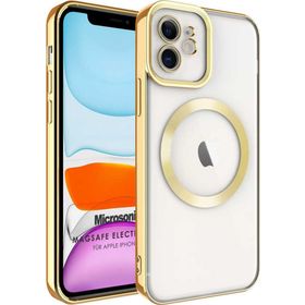 Microsonic Apple iPhone 12 Magsafe Luxury Electroplate Gold Cep Telefonu Kılıfı