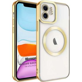 Microsonic Apple iPhone 12 Magsafe Luxury Electroplate Gold Cep Telefonu Kılıfı