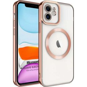 Microsonic Apple iPhone 12 Magsafe Luxury Electroplate Rose Gold Cep Telefonu Kılıfı